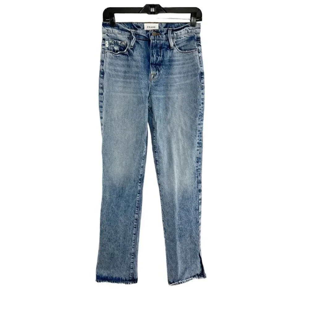 Frame Le Drew High Rise Bootcut Jeans in Cascade Blue Women's Waist Size 24